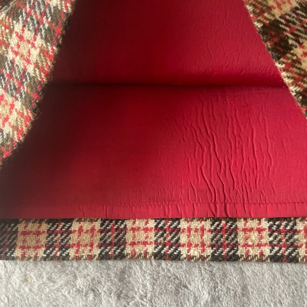 Pendelton Plaid Wool mini Skirt - Red and Brown size 14